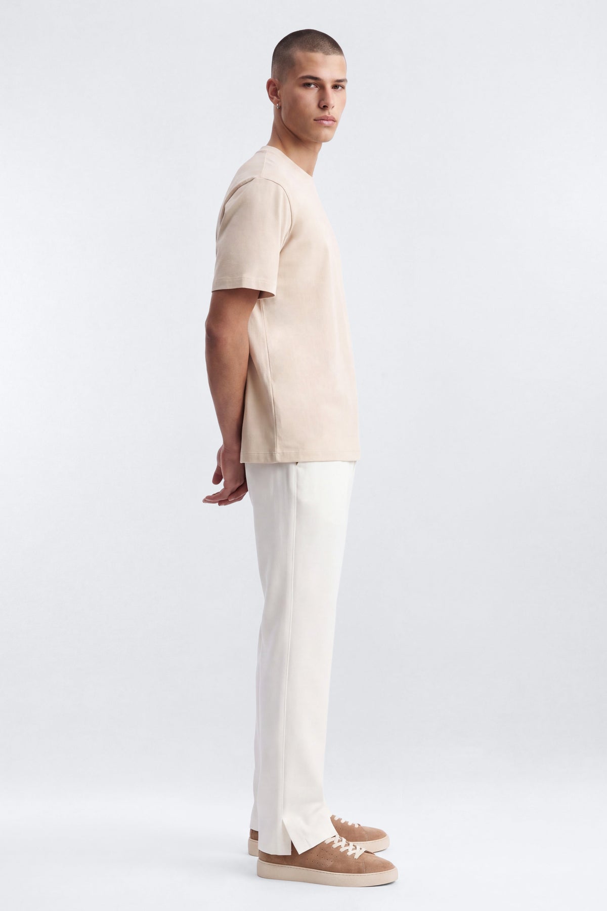 Modern Essential Slim Flare Slit Trouser - Off White
