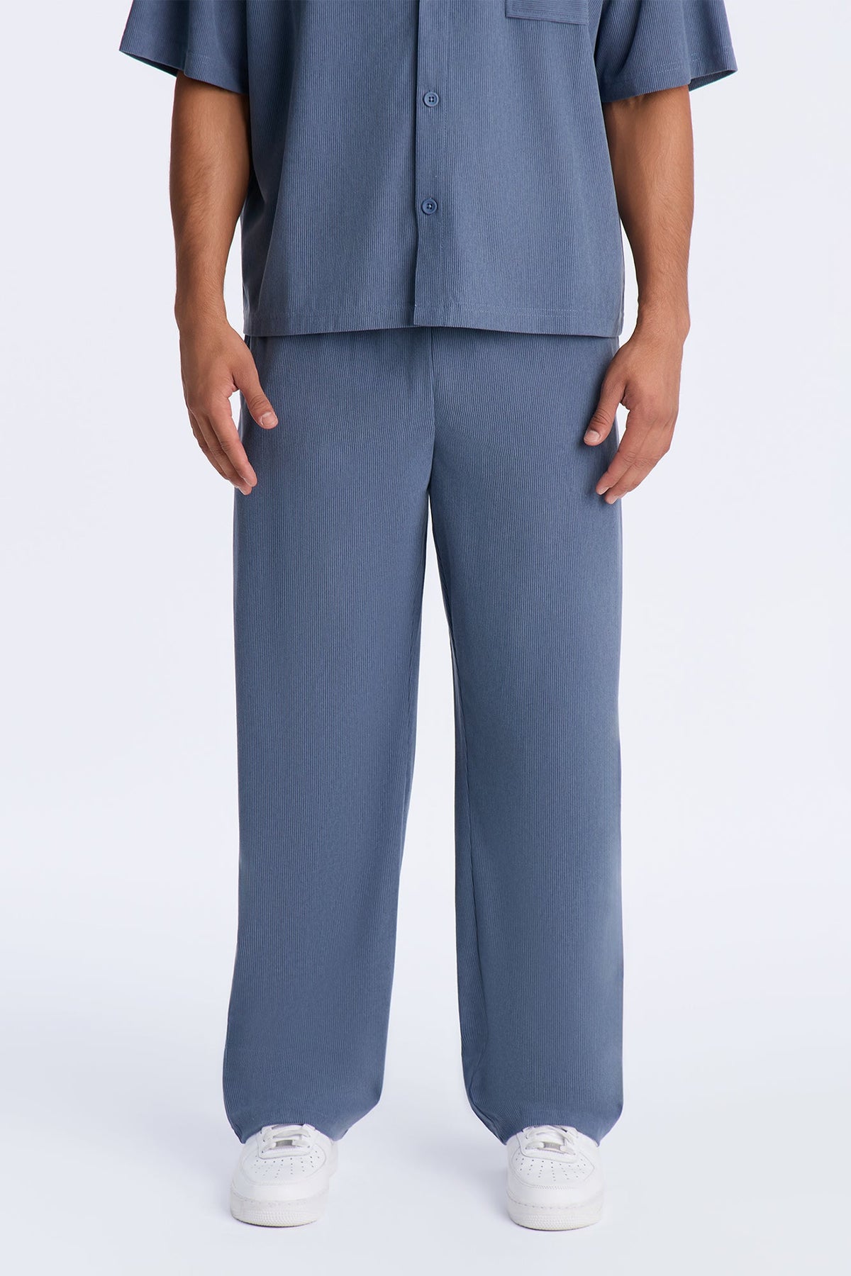 Hansen Corduroy Elastic Waist Pant - Slate Blue