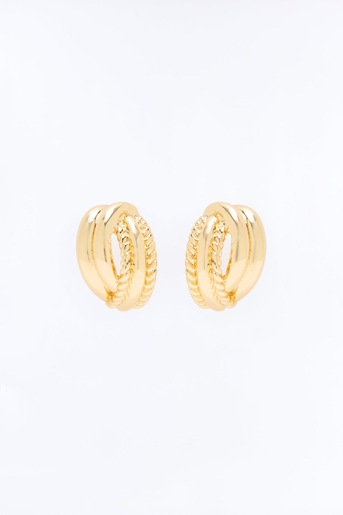 Sculpted Edge Drop Earrings - Gold