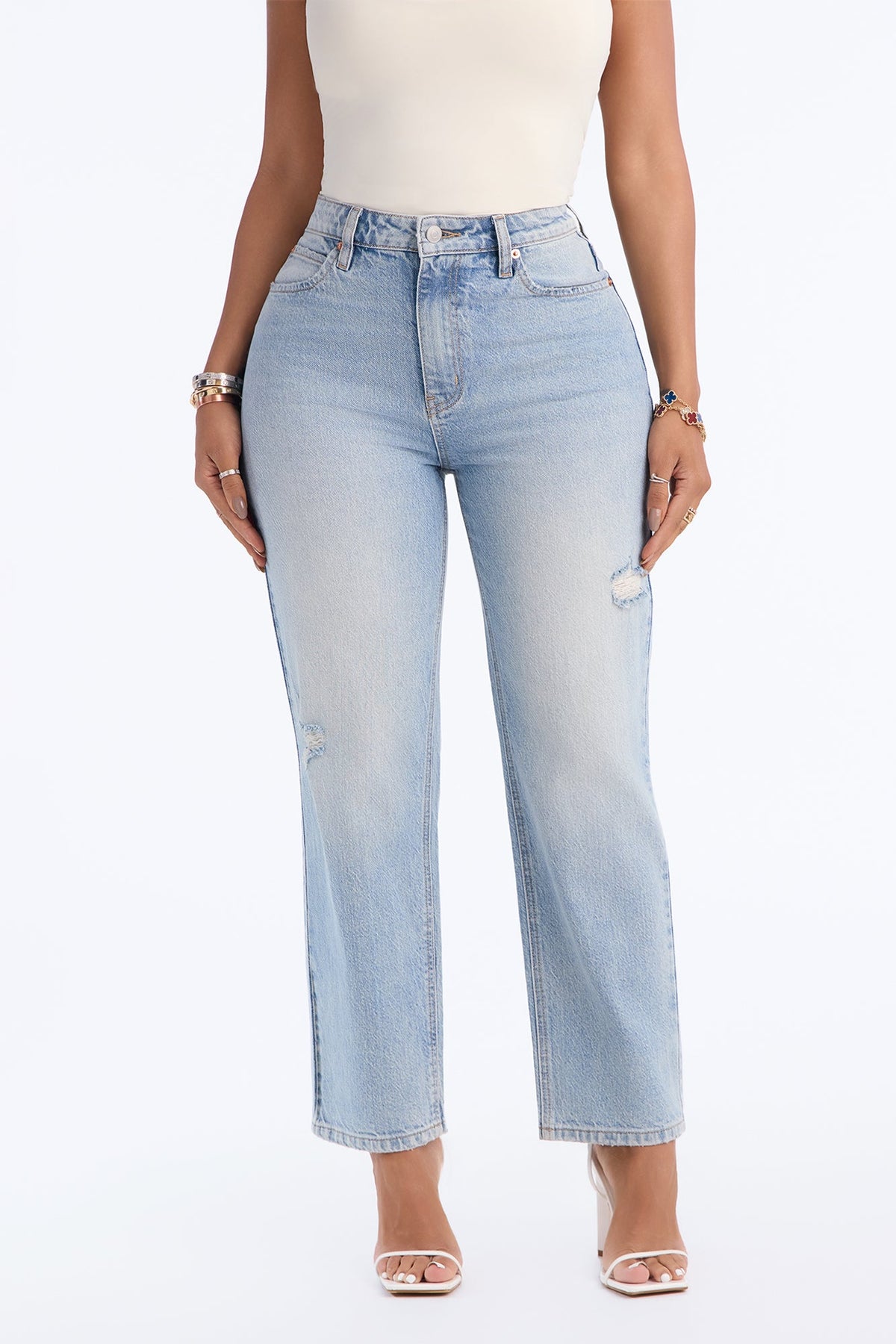 Chicago Classic Vintage Ankle Straight Leg Jeans - Light Wash