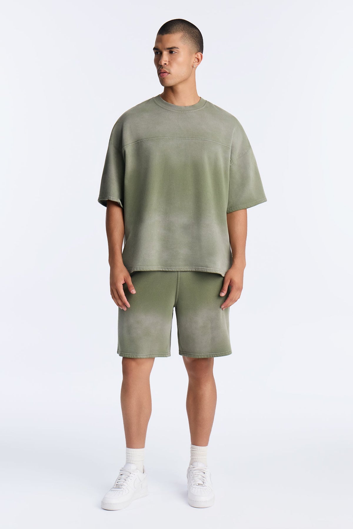 Priam Washed Relaxed Sweatshort - Green