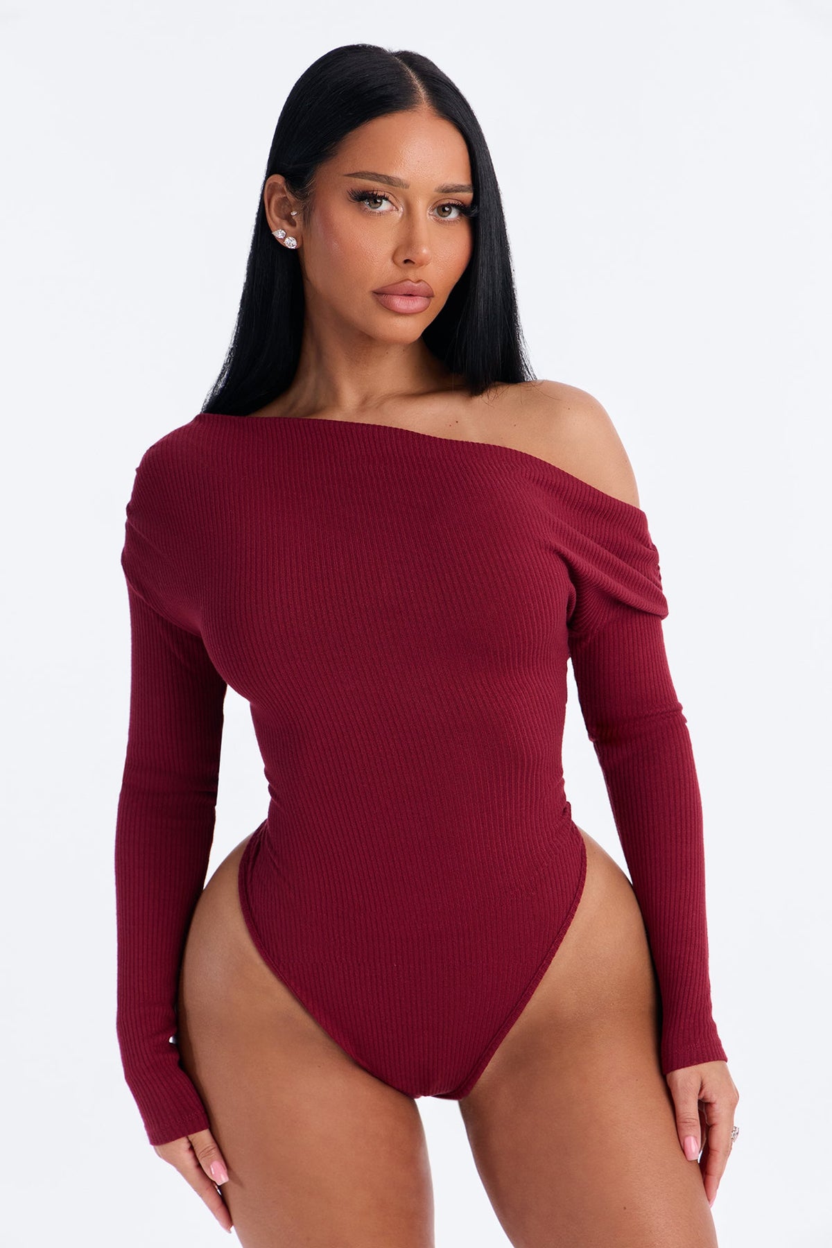 Lover Girl Sweater Bodysuit - Burgundy