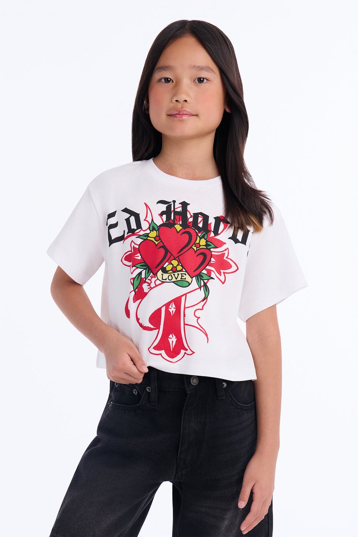 Mini Ed Hardy Believer Short Sleeve Tee - White