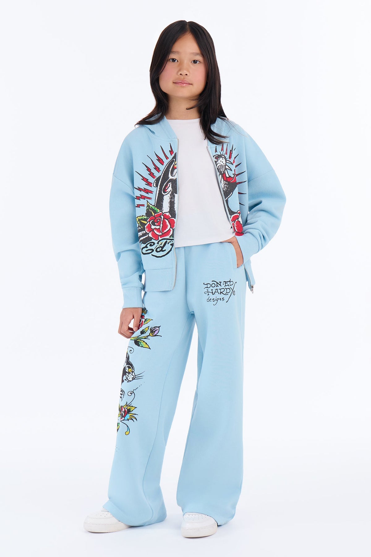 Mini Ed Hardy Pretty Panther Sweatpants - Light Blue
