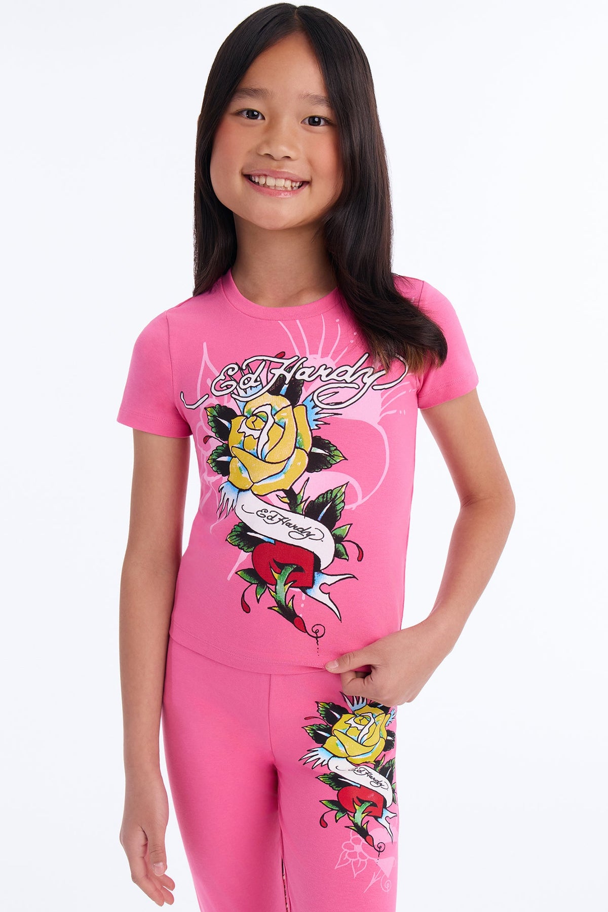 Mini Ed Hardy Forever Short Sleeve Tee - Hot Pink