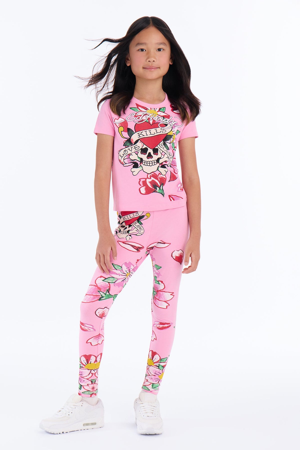 Mini Ed Hardy Flower Petals Leggings - Pink