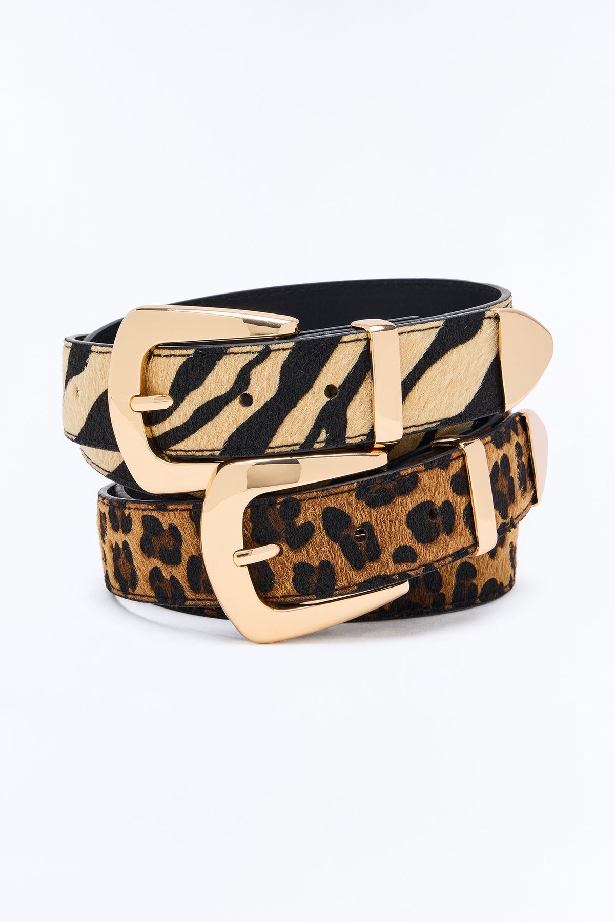 That Wild Winter 2 Piece Faux Fur Belt Set - Brown Combo