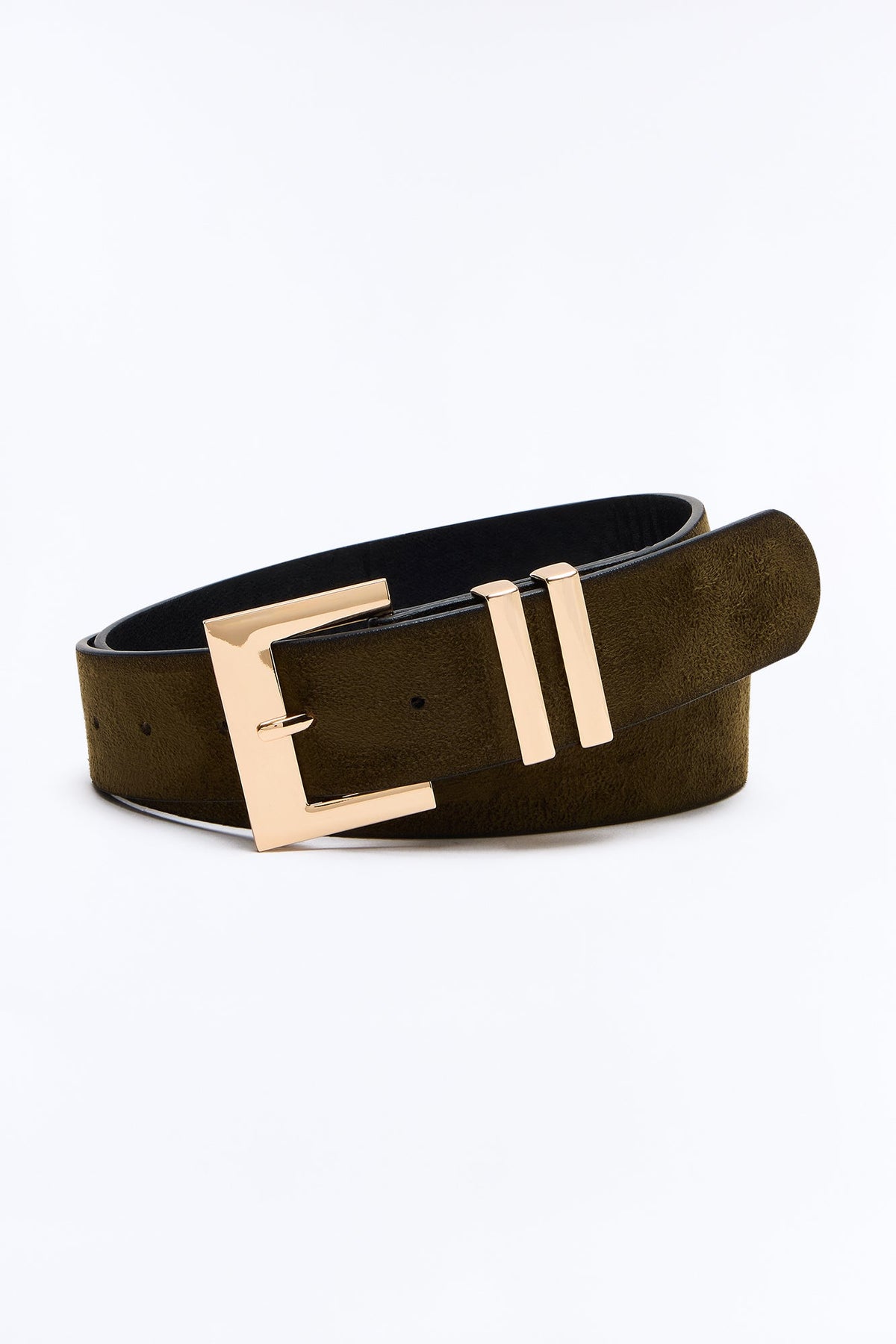 Too Far Gone Leather Belt - Olive/combo