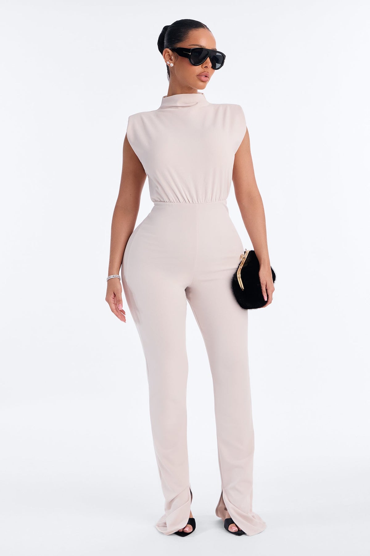 Gemma Sleeveless Jumpsuit - Cream