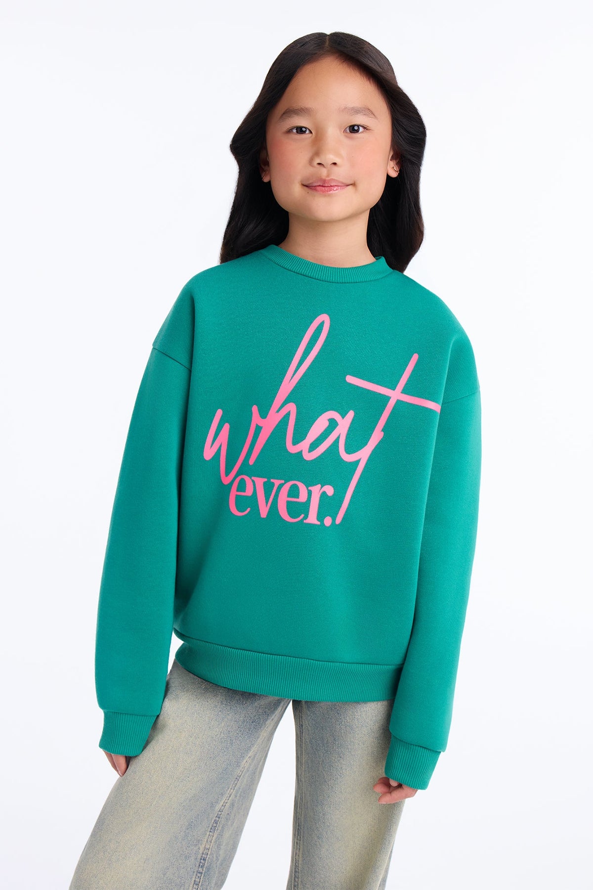 Mini Whatever Crew Neck Sweatshirt - Green