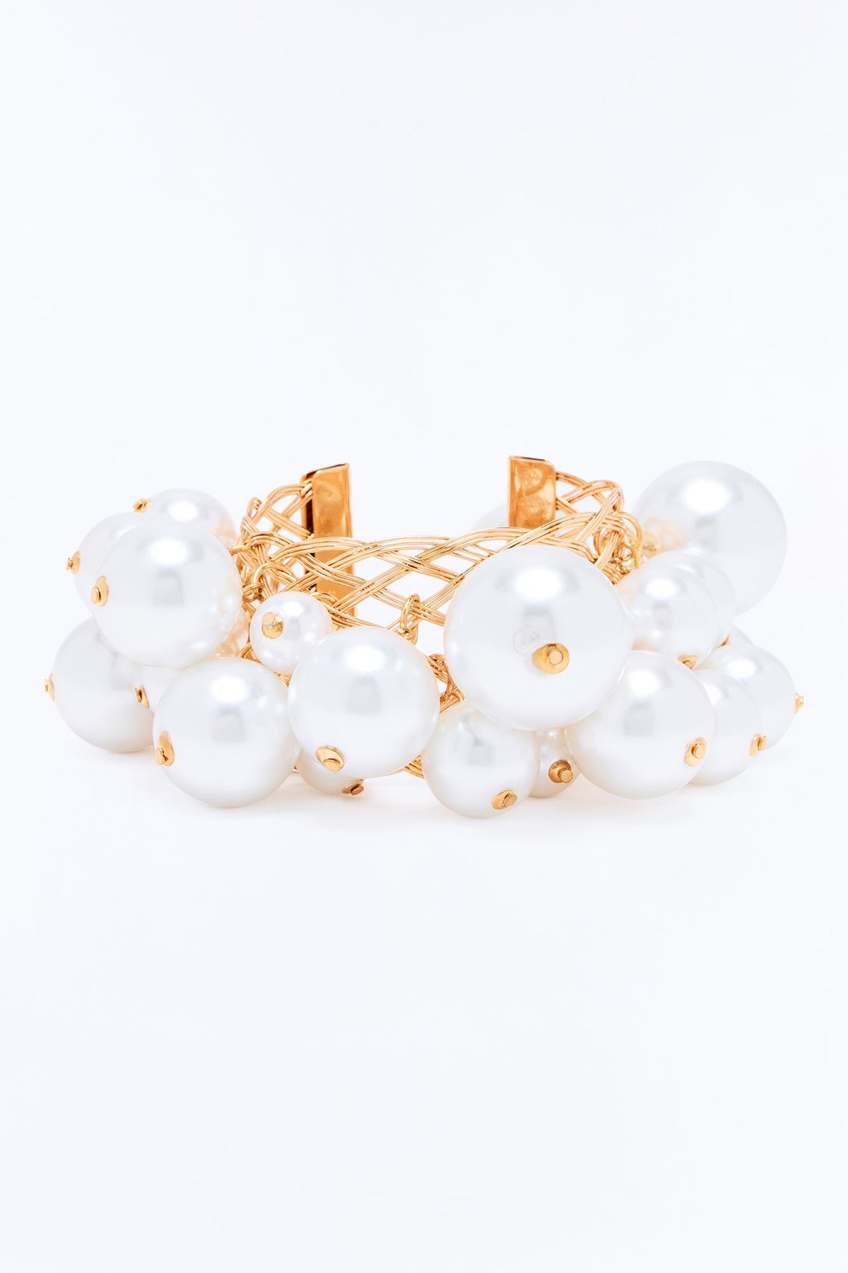 Champagne Mood Pearl Cuff - White/Gold