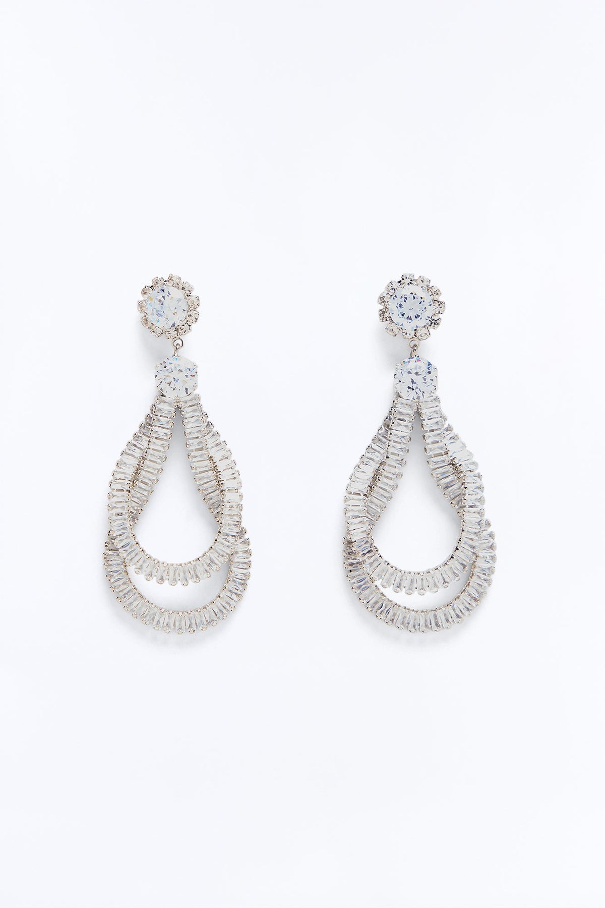 Serving Sparkle Drop Earrings - Silver